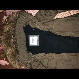Abercrombie & Fitch Womens Parka Coat (M) Olive